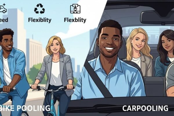 Bike Pooling vs Carpooling: The Faster and More Flexible Way to Commute "Bike pooling compared with carpooling for speed and flexibility