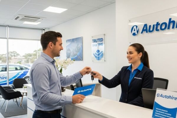 Autohire car rental services with customer receiving keys