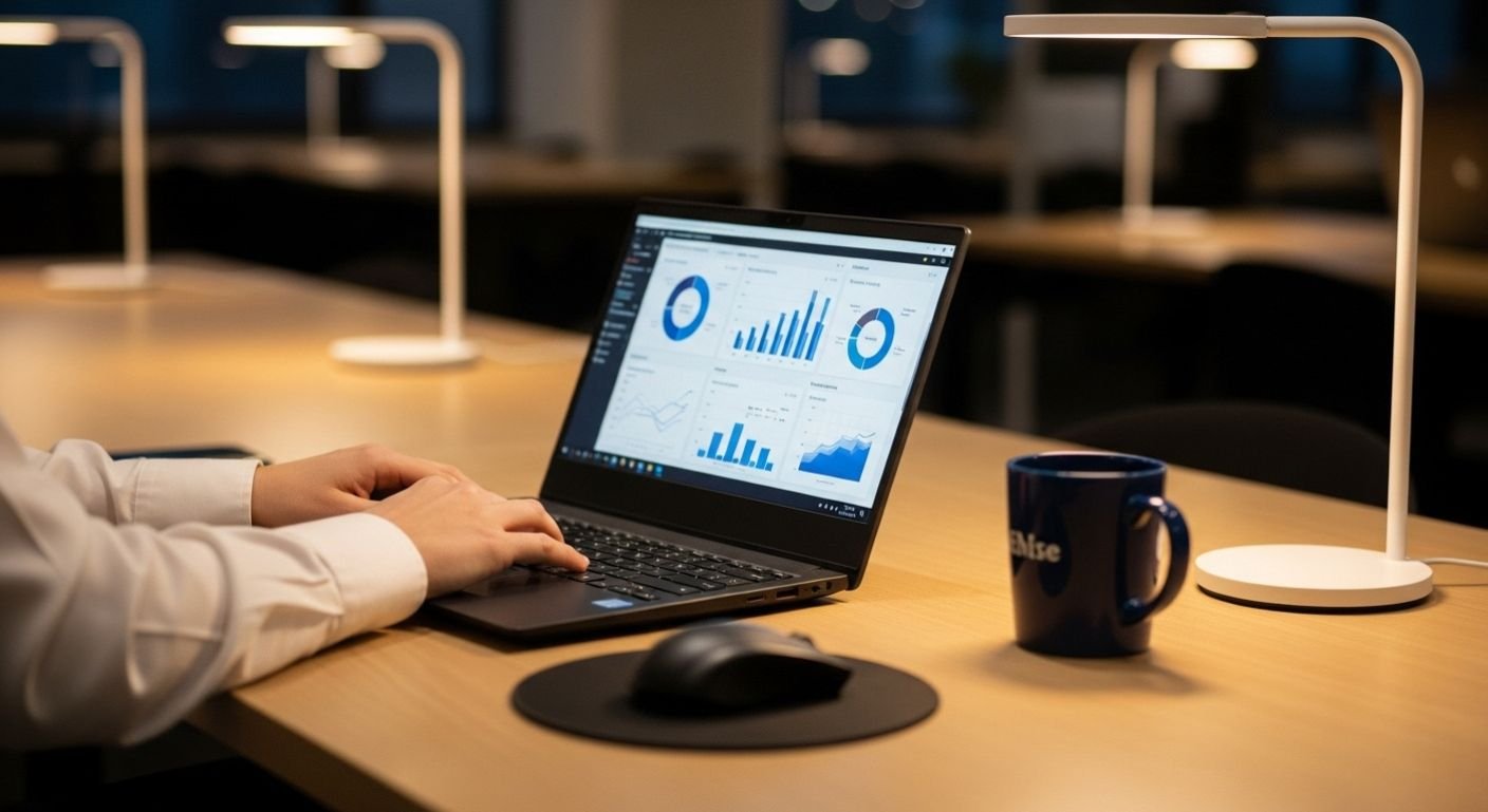 Business analyst working on data reports