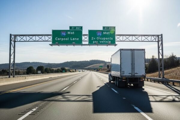 Can eighteen wheeler drive in carpool lane