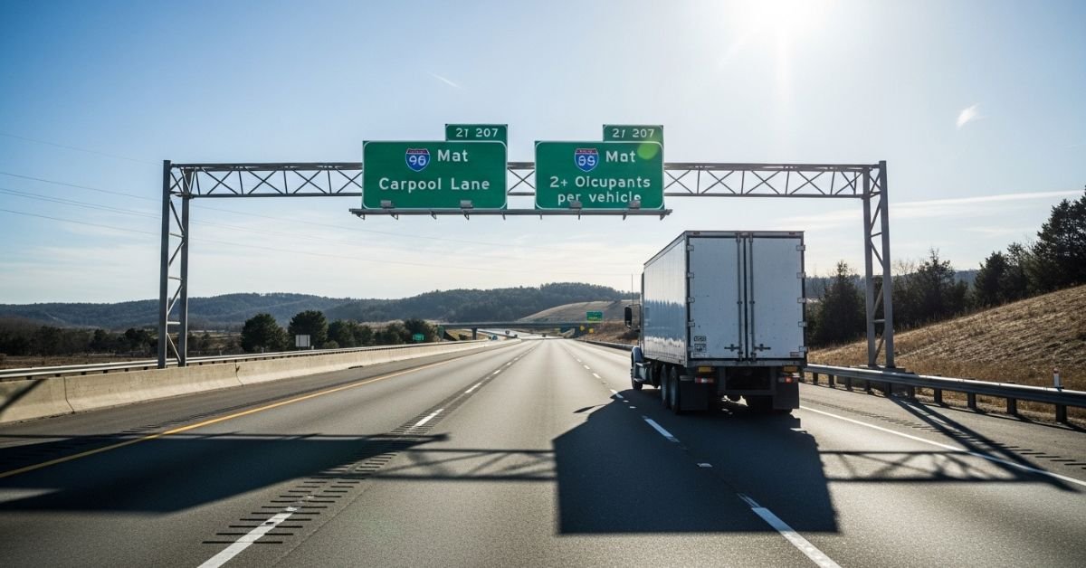 Can eighteen wheeler drive in carpool lane