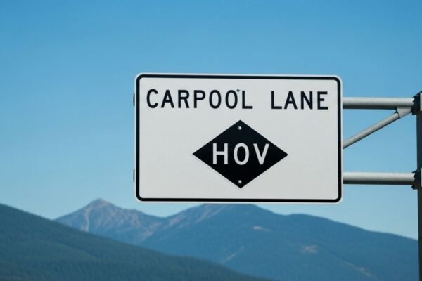 Washington State highway carpool lane sign