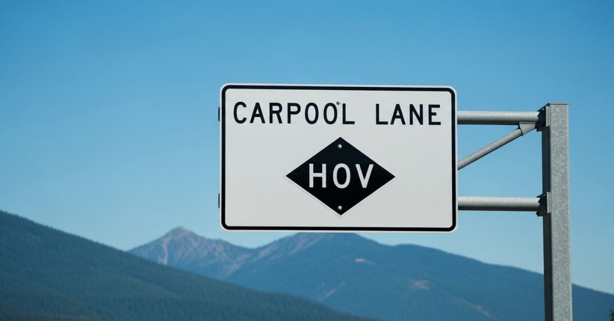 Washington State highway carpool lane sign