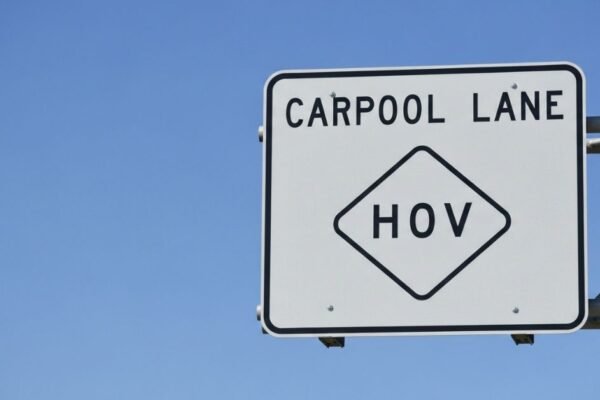 Highway carpool lane sign