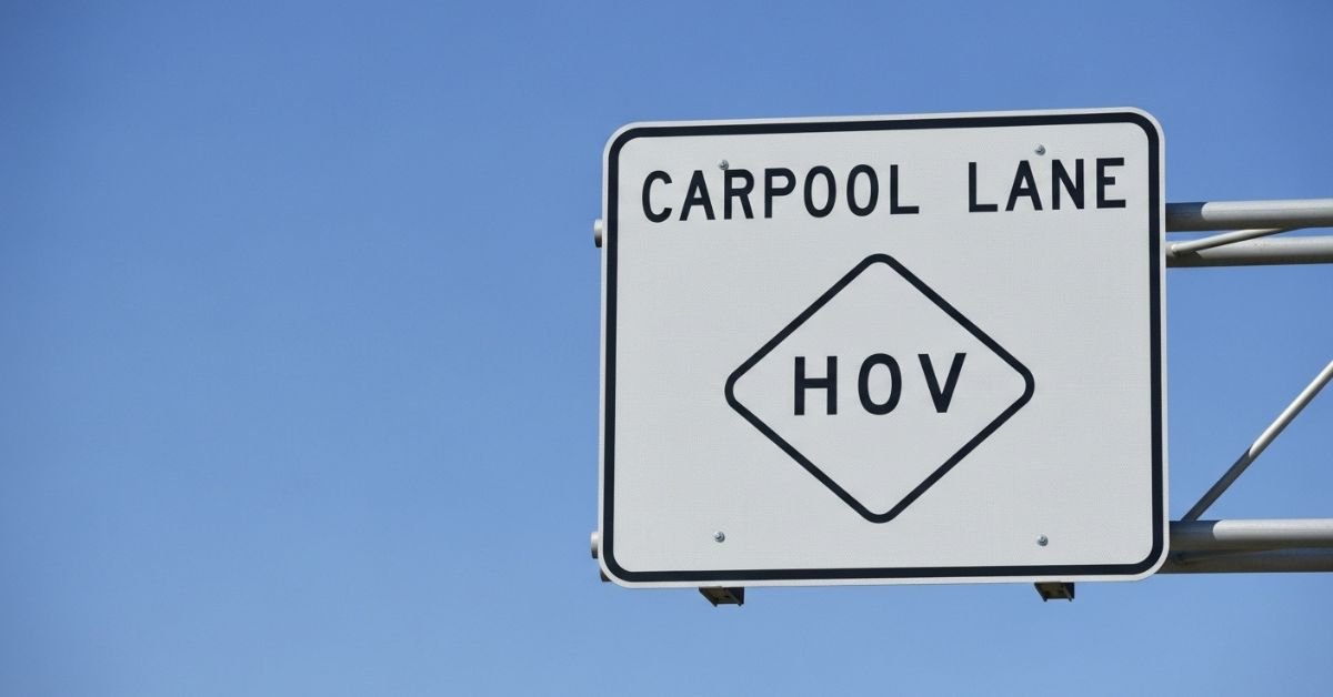 Highway carpool lane sign