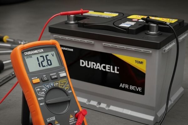 Duracell Car Battery Review – Lifespan, Features & Buying Guide Duracell car battery in a garage