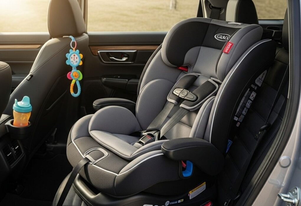 Graco 4-in-1 convertible car seat in car interior