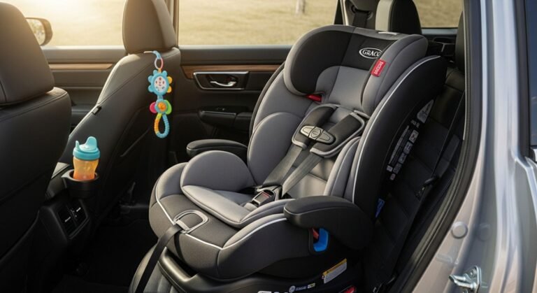 Graco 4-in-1 convertible car seat in car interior