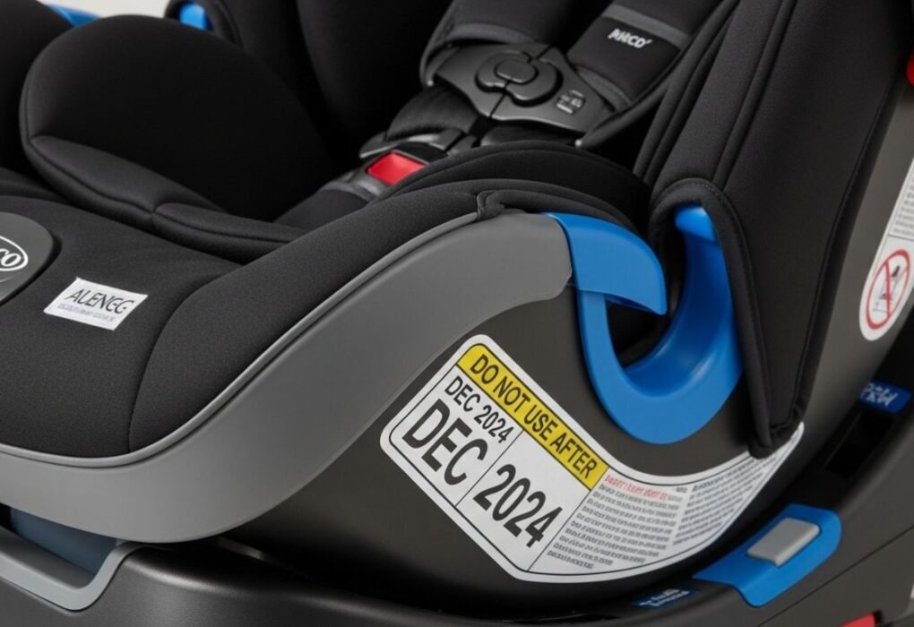 Graco car seat with visible expiration date label