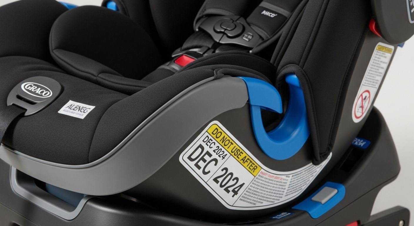 Graco car seat with visible expiration date label