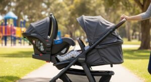 Graco pram with detachable infant car seat travel system