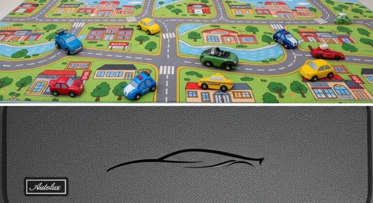 Mat with cars for kids and vehicles