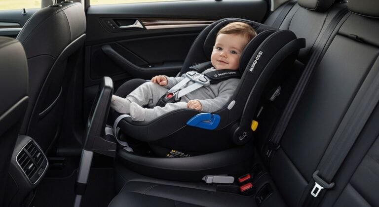 Maxi-Cosi infant car seat installed in car