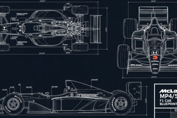 MP4/5B F1 Car Blueprint: Iconic McLaren Formula One Design MP4/5B F1 Car Blueprint