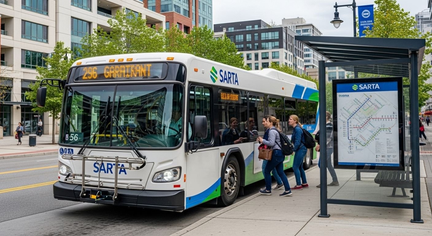 SARTA bus schedule with city routes and stops