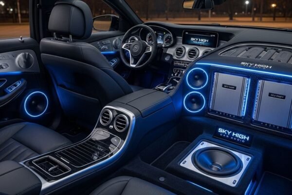 Sky High Car Audio sound system in a modern car