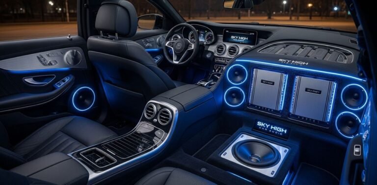 Sky High Car Audio sound system in a modern car