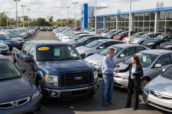 Best used car options in a dealership lot