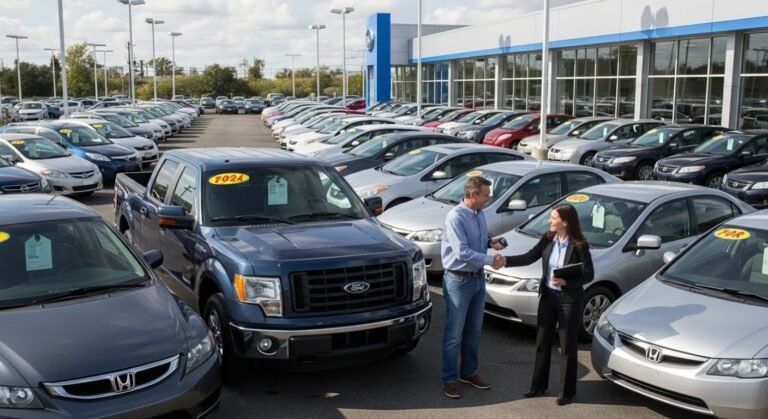 Best used car options in a dealership lot