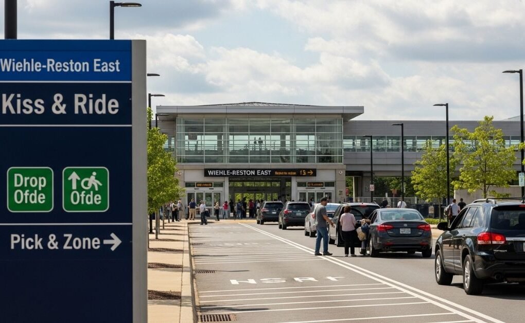 Wiehle-Reston Station Kiss and Ride area with drop-off lanes