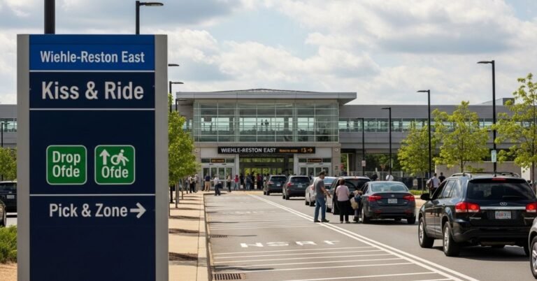 Wiehle-Reston Station Kiss and Ride area with drop-off lanes